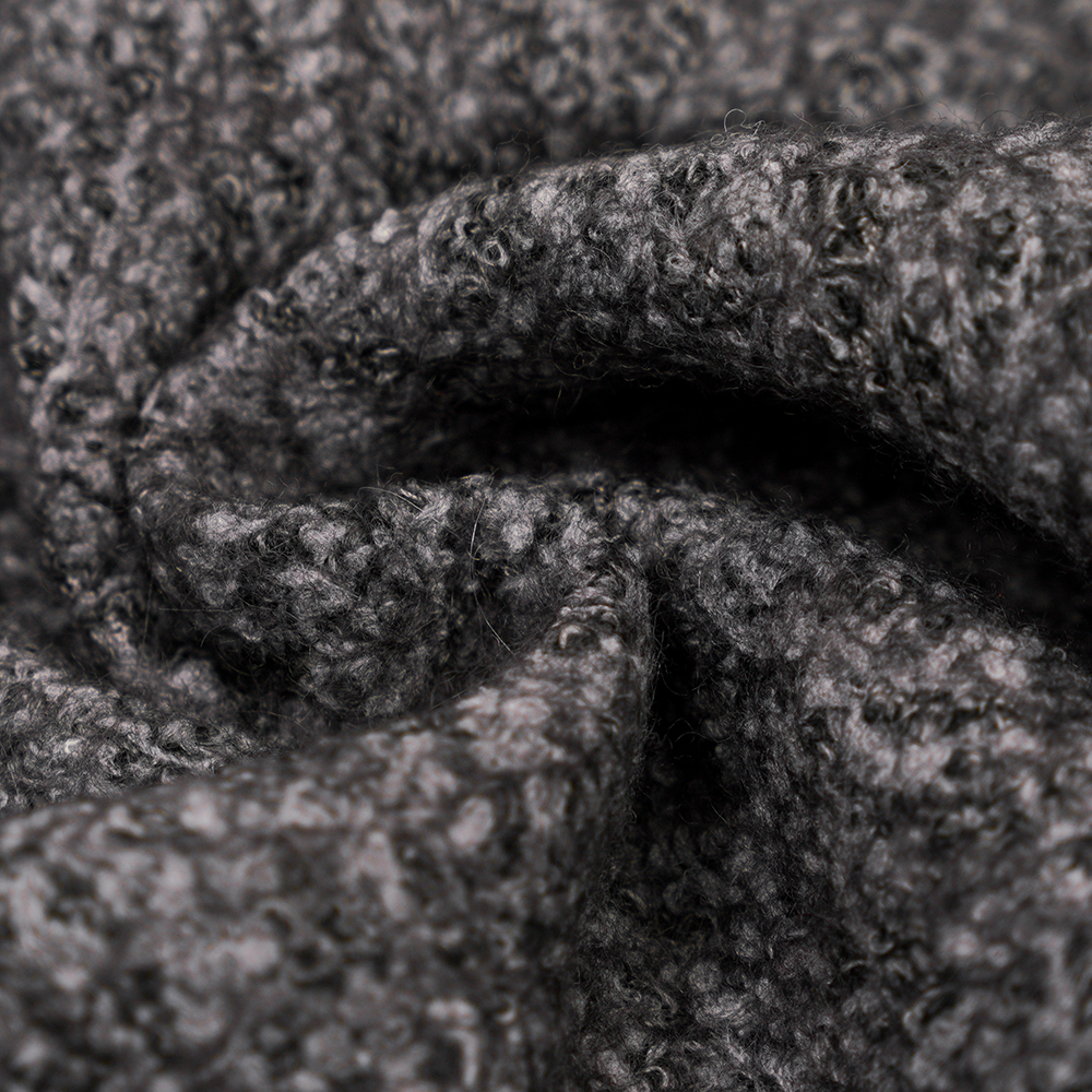 40 % villaa, 60 % polyesteriä, 750 G/M, musta ja harmaa, Bali-neulottu villakangas, ML-70165440-75